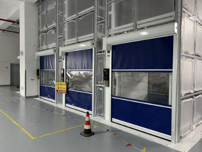 진열 철강 PVC 산업용 빠른 문 2m/s 900N / 800N 찢기 저항