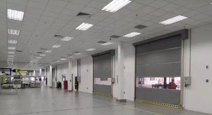 PVC 직물 롤업 문 자동 빠른 작용 롤러 문 산업