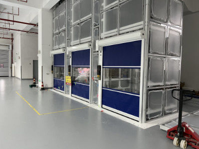 진열 철강 PVC 산업용 빠른 문 2m/s 900N / 800N 찢기 저항